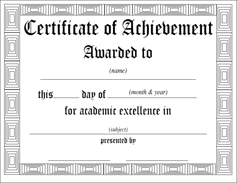 achievement certificates